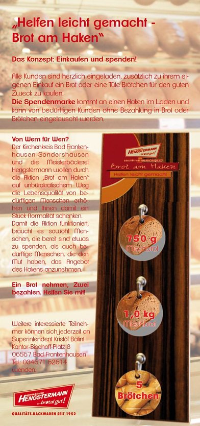 Brot am Haken � Erfolgsgeschichte geht weiter (Foto: Evangelischer Kirchenkreis Bad Frankenhausen - Sondershausen)