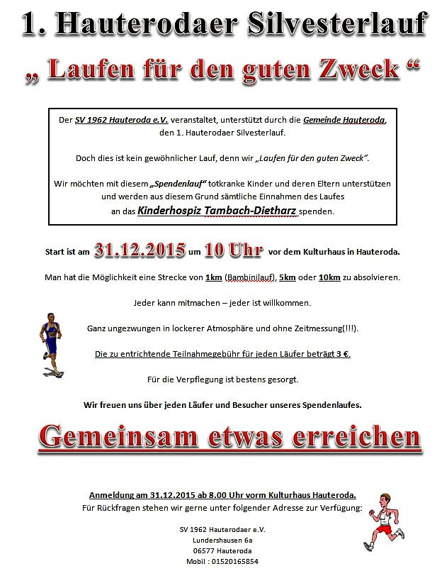 1. Hauterodaer Silvesterlauf (Foto: Hauterodaer SV e.V.)