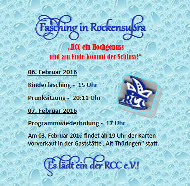 Fasching in Rockensu&szlig;ra (Foto: RCC)