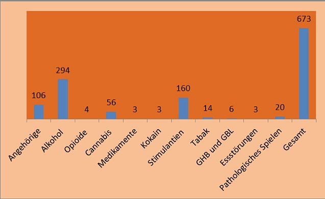 Hauptdiagnosen der Diakonie Suchtberatung Nordhausen (Foto: Diakonie in Nordhausen / Stiftung Maria im Elende GmbH)