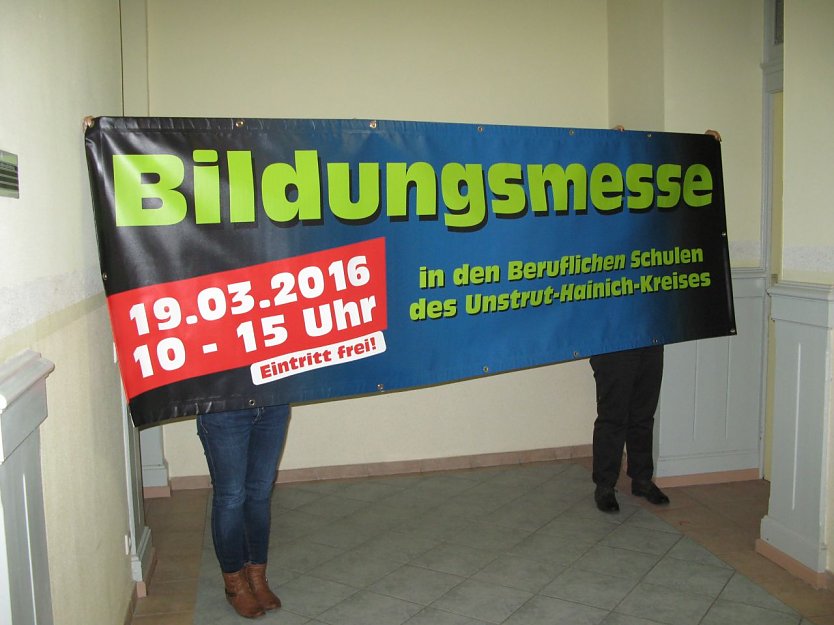 Die Werbebanner sind bereit, denn die Vorbereitungen f&uuml;r die 16. Bildungsmesse des Unstrut-Hainich-Kreises laufen auf Hochtouren. (Foto: Foto: Landratsamt)