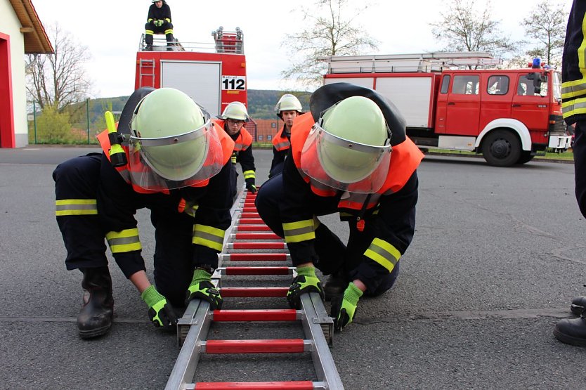 Grundausbildung Tragbare Leitern (Foto: Feuerwehr Heiligenstadt) Grundausbildung Tragbare Leitern (Foto: Feuerwehr Heiligenstadt)