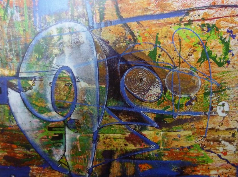 W&auml;hrend des Th&uuml;ringer Jugendkunstschultages gestalteten Kinder und Jugendliche in Actionpainting-Technik eine Leinwand (Foto: Sylvia Spehr)