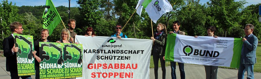 Protestaktion gegen Ausweitung Gipsabbau (Foto: Karl-Heinz Herrmann)