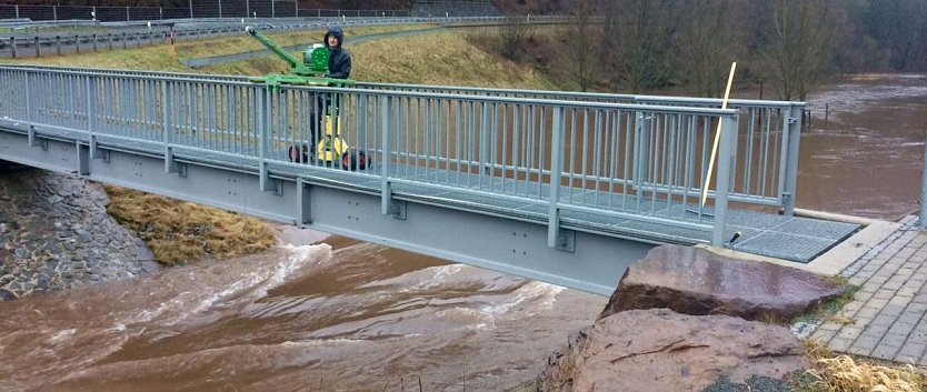 Hochwasser am Pegel Ilfeld (Foto: Susanne Schedwill)