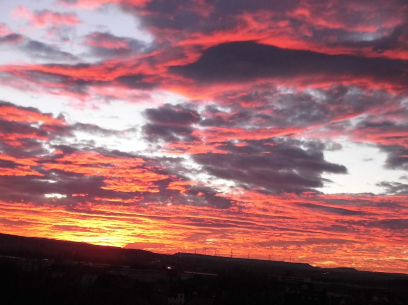 So ein Abendlicht sieht Mann oder Frau auch nicht alle Tage.Allen ein frohen Jahreswechsel, w&uuml;nscht Udo Scholz aus Nordhausen (Foto: Udo Scholz)