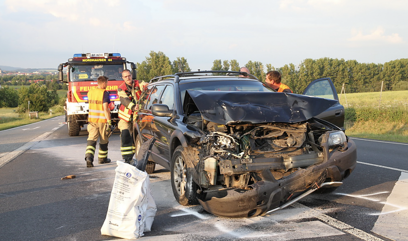 Unfall zwischen Werther und Nordhausen (Foto: S. Dietzel)