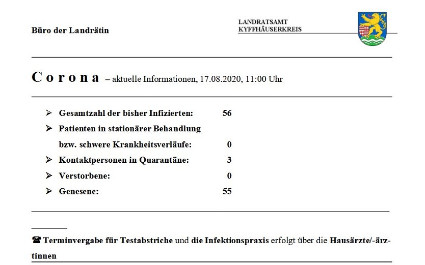 Freistaat übernimmt Kosten für Corona-Tests für Lehrer in Thüringen (Foto: Landratsamt Kyffhäuserkreis)