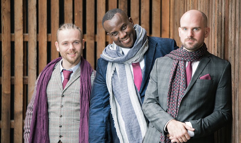 Das Tenortrio Fellas: David Roßteutscher, Marvin Scott und David Johnson (v.l)  (Foto: A.Doby)