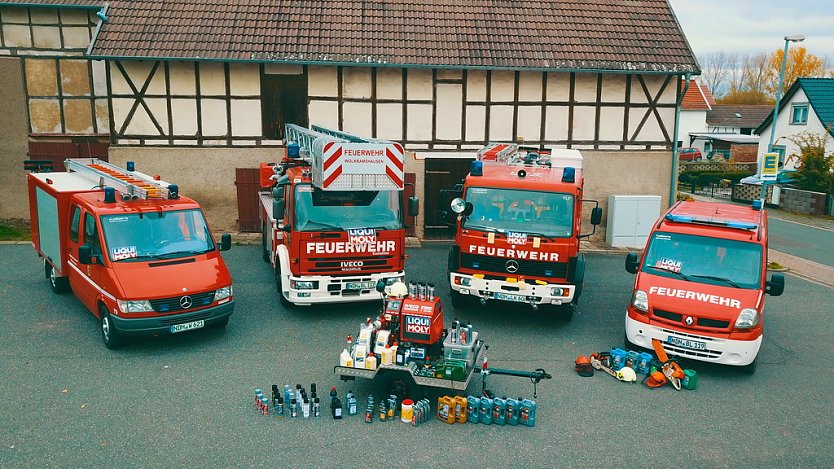 Freiwillige Feuerwehr Wolkramshausen bedankt sich bei Liqui Moly (Foto: S. Dietzel)