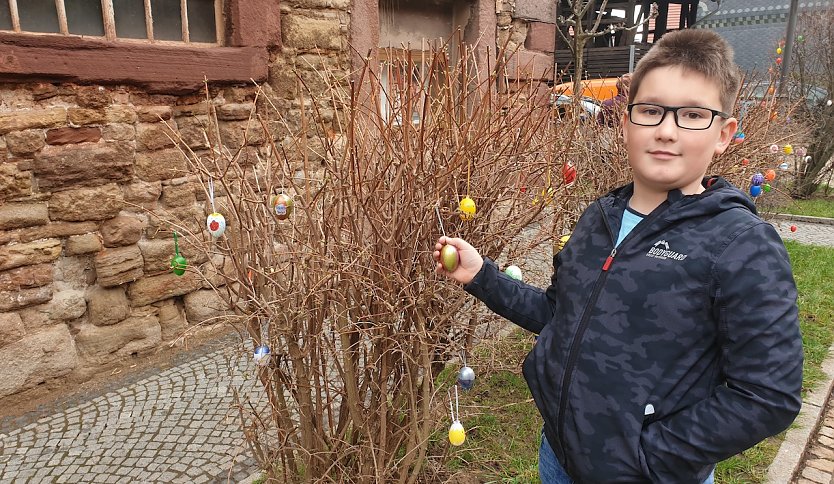 Jannik Weißbarth bei der Osteraktion (Foto: C.Schröder)