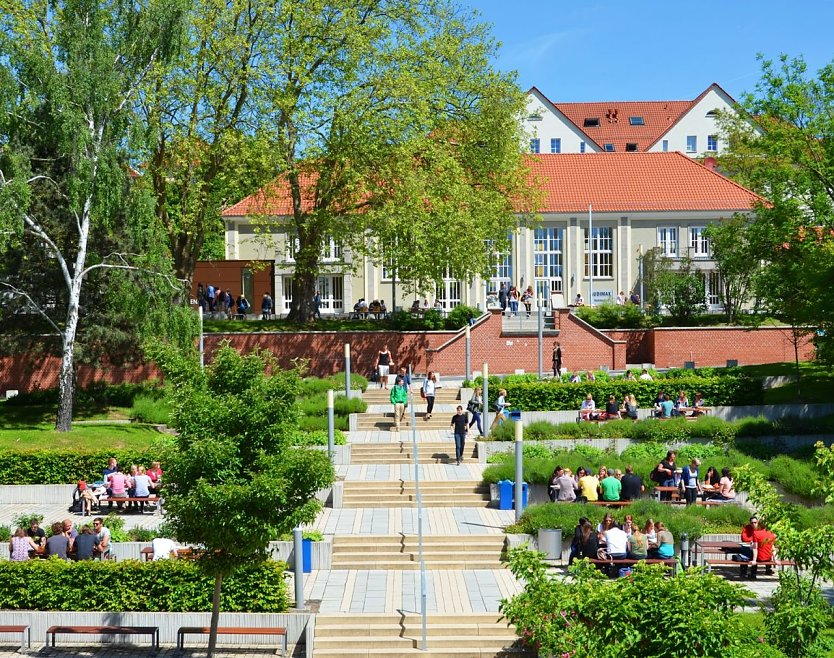 Endlich wieder Leben auf dem Campus  ab dem kommenden Wintersemester soll das Studieren an der Hochschule Nordhausen wieder in Präsenz möglich sein.  (Foto: Tina Bergknapp)