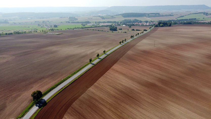 Freie Fahrt ab morgen - die Kreisstra&szlig;e zwischen Kehmstedt und Fronderode wird freigegeben (Foto: Daniel Gei&szlig;ler)