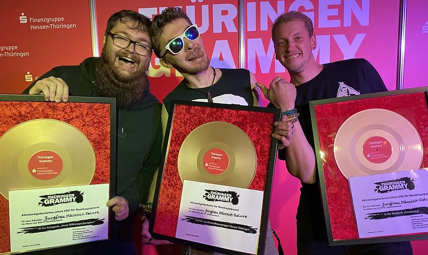 Haben gut lachen:Thüringen-Grammy-Sieger "Jungfrau männlich de Laxe" (Foto: SAYS-marketing)