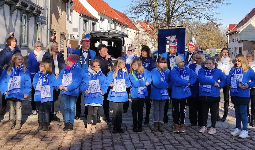 Fr&uuml;h &uuml;bt sich: Die G&ouml;rsbacher Nachwuchs-Jecken (Foto: D.Steinecke)