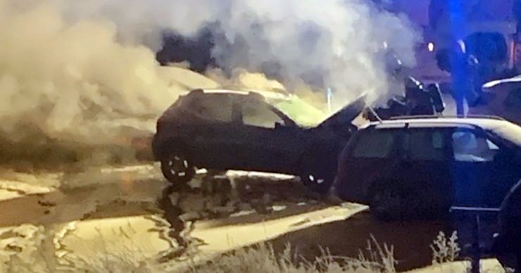 Brennendes Auto (Foto: nnz)