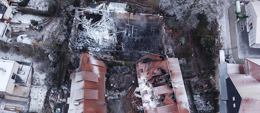 Luftbilder vom Brandort in der Nordh&auml;user Altstadt (Foto: Silvio Dietzel)