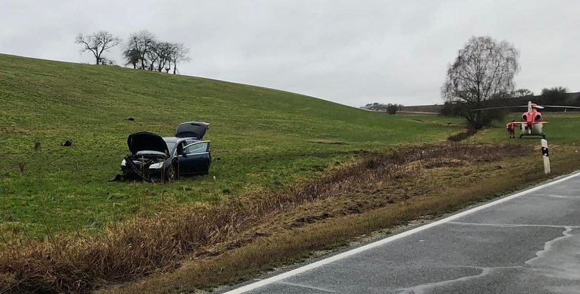 Unfall zwischen Buchholz und Stempeda (Foto: Feuerwehr Harztor)