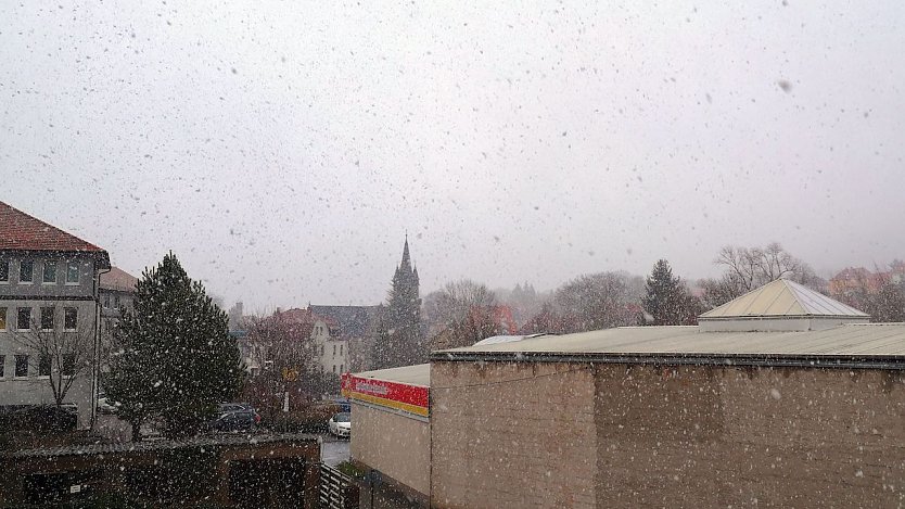 Kurzzeitiger Schneefall  in den Morgenstunden (Foto: T.Leipold)