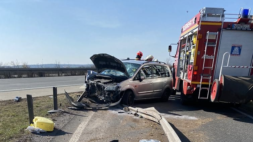 Schwerer Unfall auf der A38 (Foto: S. Dietzel)