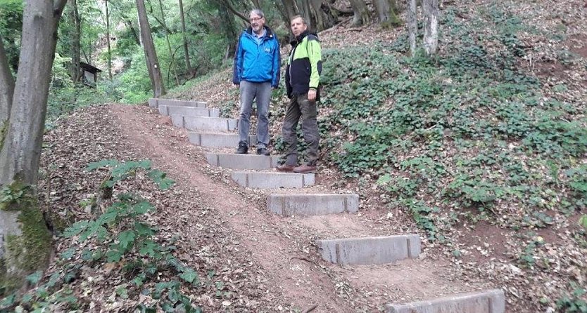 Ausgebesserte Wegführung (Foto: Förderverein Karstwanderweg Landkreis Nordhausen)