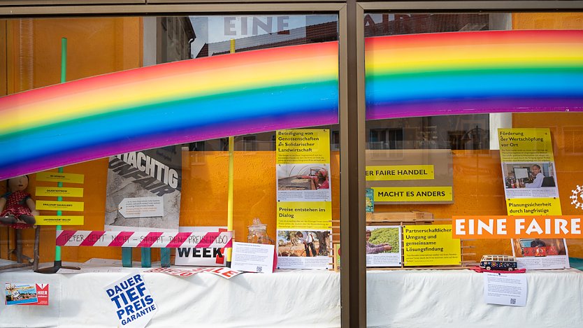 Eine Welt Laden in Sondershausen - Aktion "MÄCHTIG unfair" (Foto: Jana Groß)