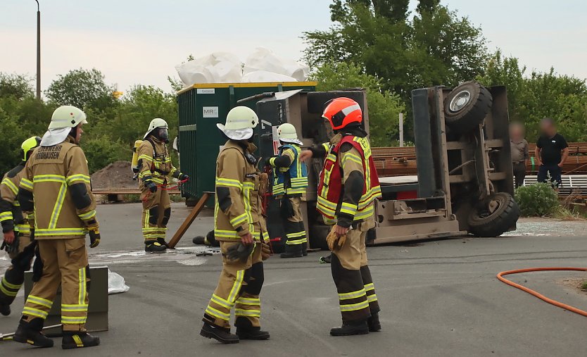 Schwerer Arbeitsunfall gestern Abend in Nordhausen (Foto: Silvio Dietzel)