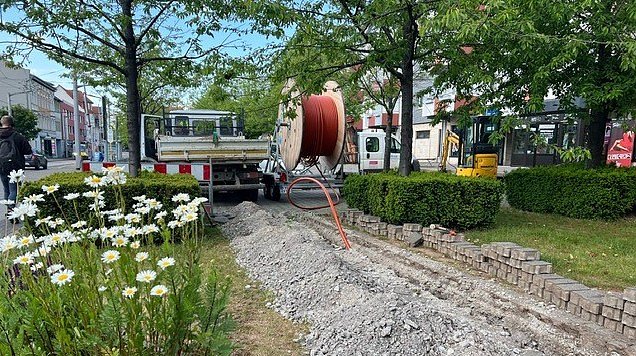 Breitbandausbau in der Bahnhofstraße (Foto: Stadtverwaltung Nordhausen)