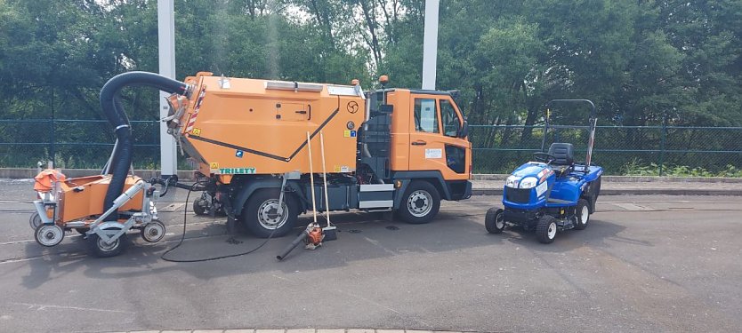 Kommende Woche ist das Spurrillenfahrzeug wieder auf dem Gleis (Foto: Frank Kasuch/Verkehrsbetriebe Nordhausen)