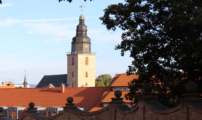 Trinitatiskirche in Sondershausen, Blick vom Sondershäuser Schloss (Foto: Eva Maria Wiegand)