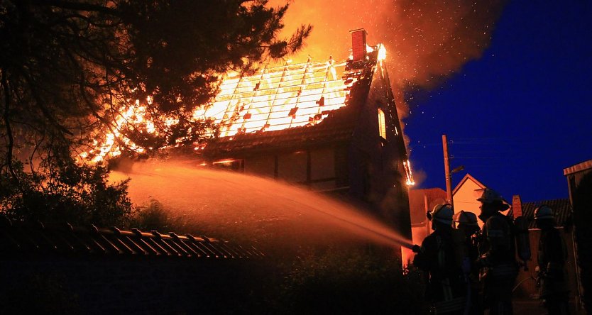 Wohnhaus in Oberspier ausgebrannt (Foto: S. Dietzel)