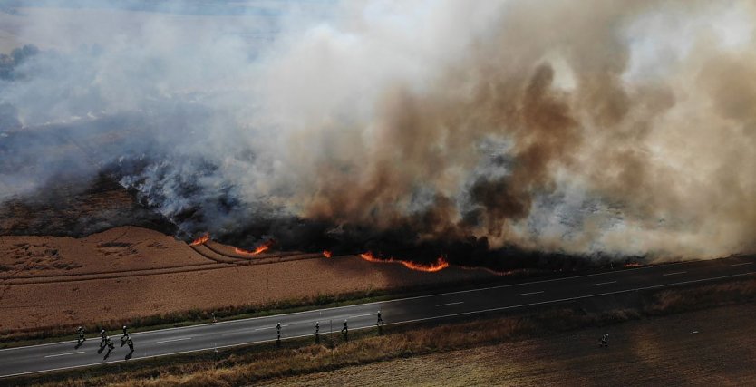 Feldbrand bei Großfurra (Foto: Silvio Dietzel)