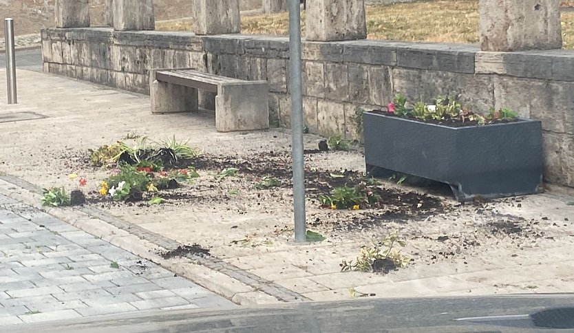 Vandalismus am Steinweg in Mühlhausen (Foto: © Stadtverwaltung Mühlhausen)