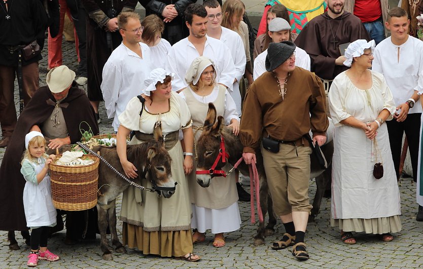 Das Mittelalterfest in Salzaha halten weder Ochs noch Esel auf (Foto: Eva Maria Wiegand)