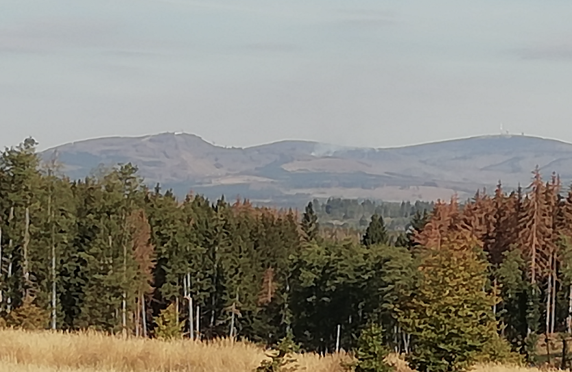 Die Rauchwolken im Harz waren am Wochenende auch im Südharz auszumachen (Foto: W. Jörgens)