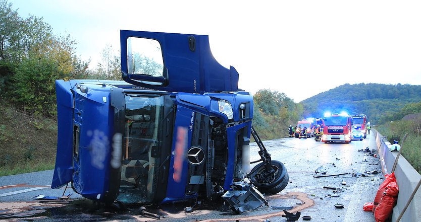LKW-Unfall auf der Autobahn (Foto: S.Dietzel)