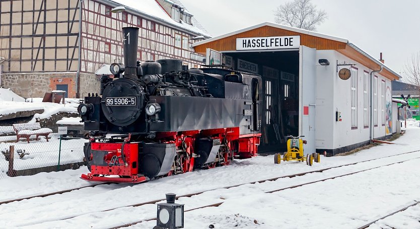 Nach erfolgter Konservierung kehrte die 99 5906 heute nach Hasselfelde zurück, wo die Lokomotive bereits von 1950 bis 1960 stationiert war. (Foto: Dirk Bahnsen)