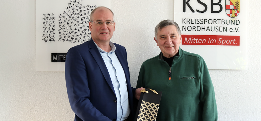 Klaus Körber hat die höchste Auszeichnung im Thüringer Sport erhalten (Foto: Pressestelle Landratsamt)