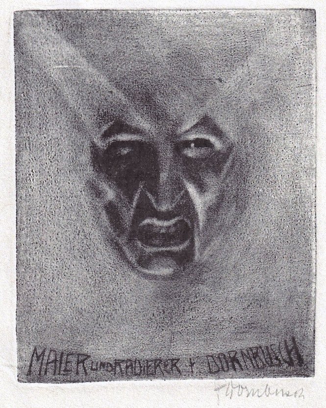 Friedrich Dornbusch, Grafiker und Maler, geb am 3. August 1879 in Königsberg, gest. am 31. Juli 1962 in Kiel, Exlibris des Künstlers (Foto: Heidelore Kneffel)