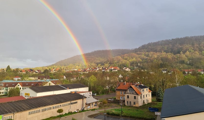 Doppelter Regenbogen über Sondershausen (Foto: T. Leipold)