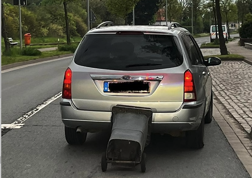 Dieses seltsame Gespann kam gestern den Beamten der Nordhäuser Polizei unter (Foto: Landespolizeiinspektion Nordhausen)