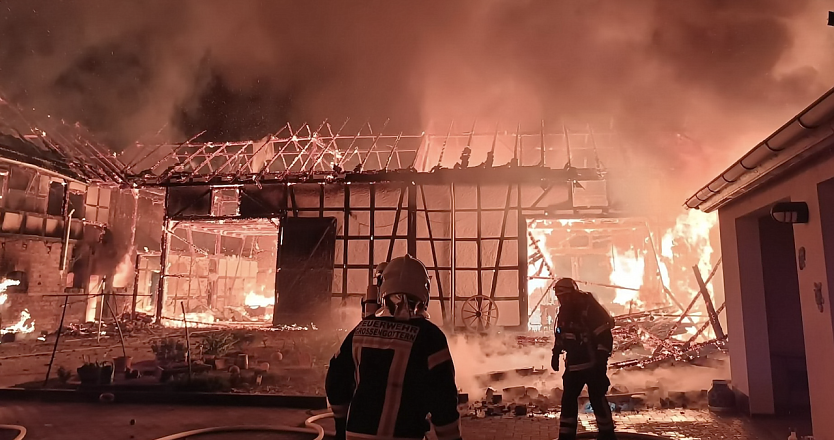 Großbrand in Schönstedt (Foto: Feuerwehr/SD)