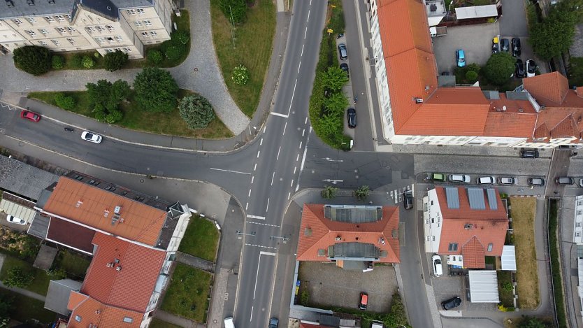 Luftaufnahme zum geplanten Kreisverkehr in Sondershausen (Foto: Arne Wiegand -  Stadtverwaltung Sondershausen)