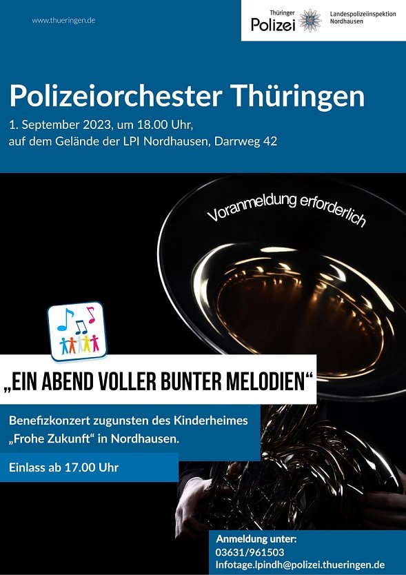 Benefizkonzert des Polizeiorchesters (Foto: Landespolizeiinspektion Nordhausen)