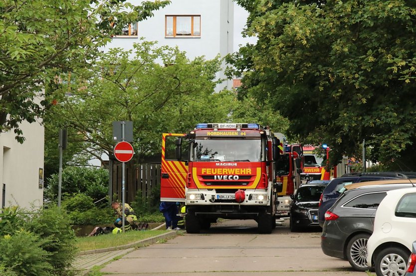 Feuerwehreinsatz in der Rautenstraße 16 (Foto: agl)