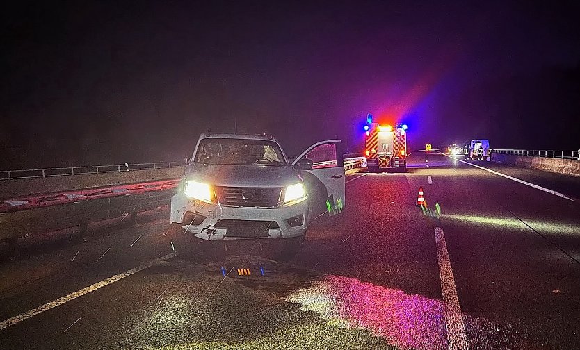 Unfall heute Morgen auf der A38 (Foto: Feuerwehr Arenshausen/Silvio Dietzel)