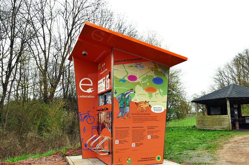 Ladestation in der Karstlandschaft Südharz in Betrieb (Foto: ReGeLa)