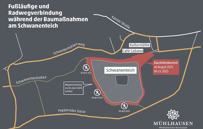 Lageplan der Bauarbeiten am Schwanenteich (Foto: Stadt Mühlhausen)