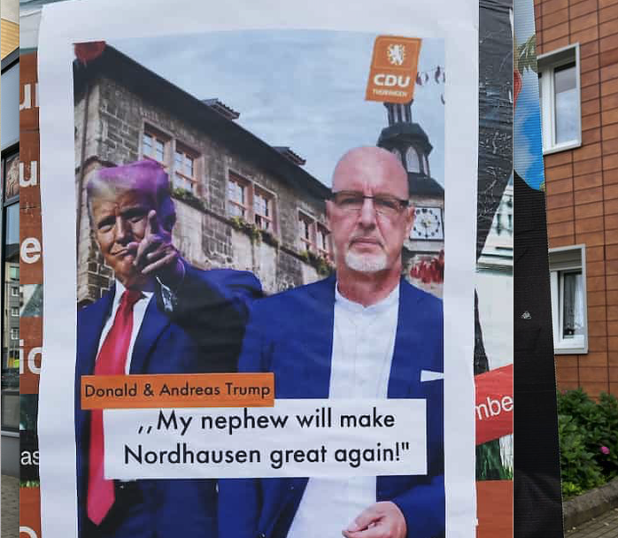 Auch ein Plakat der CDU hat es getroffen (Foto: Privat)