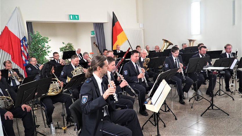 Das Polizeiorchester zu Gast in den Räumen der Landespolizeiinspektion Nordthüringen (Foto: LPI)